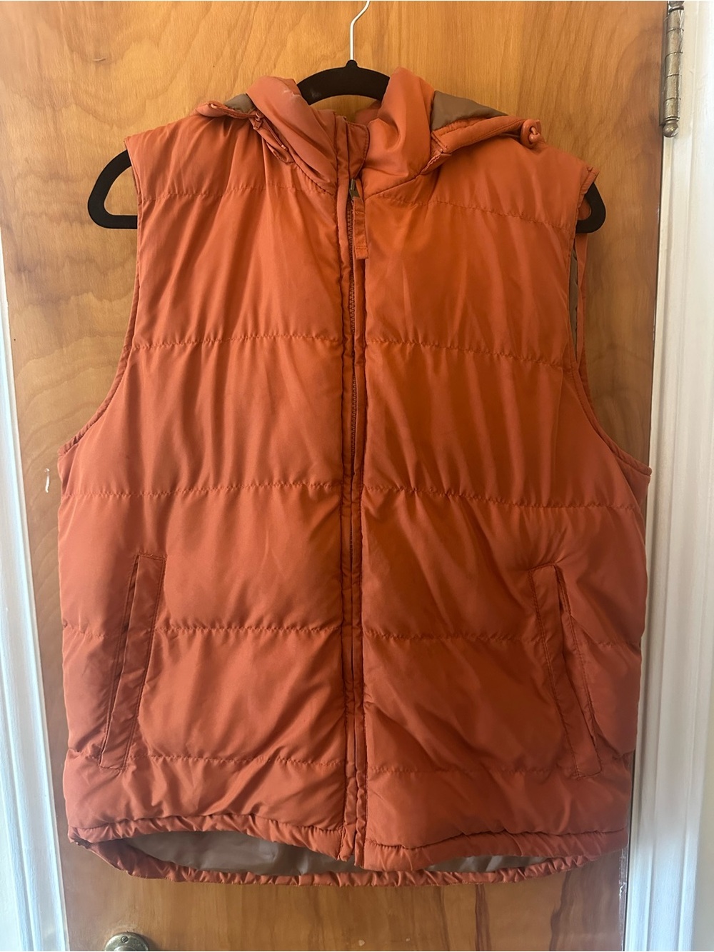 St. John's Bay Rust Orange Quilted Hooded Puffer Vest